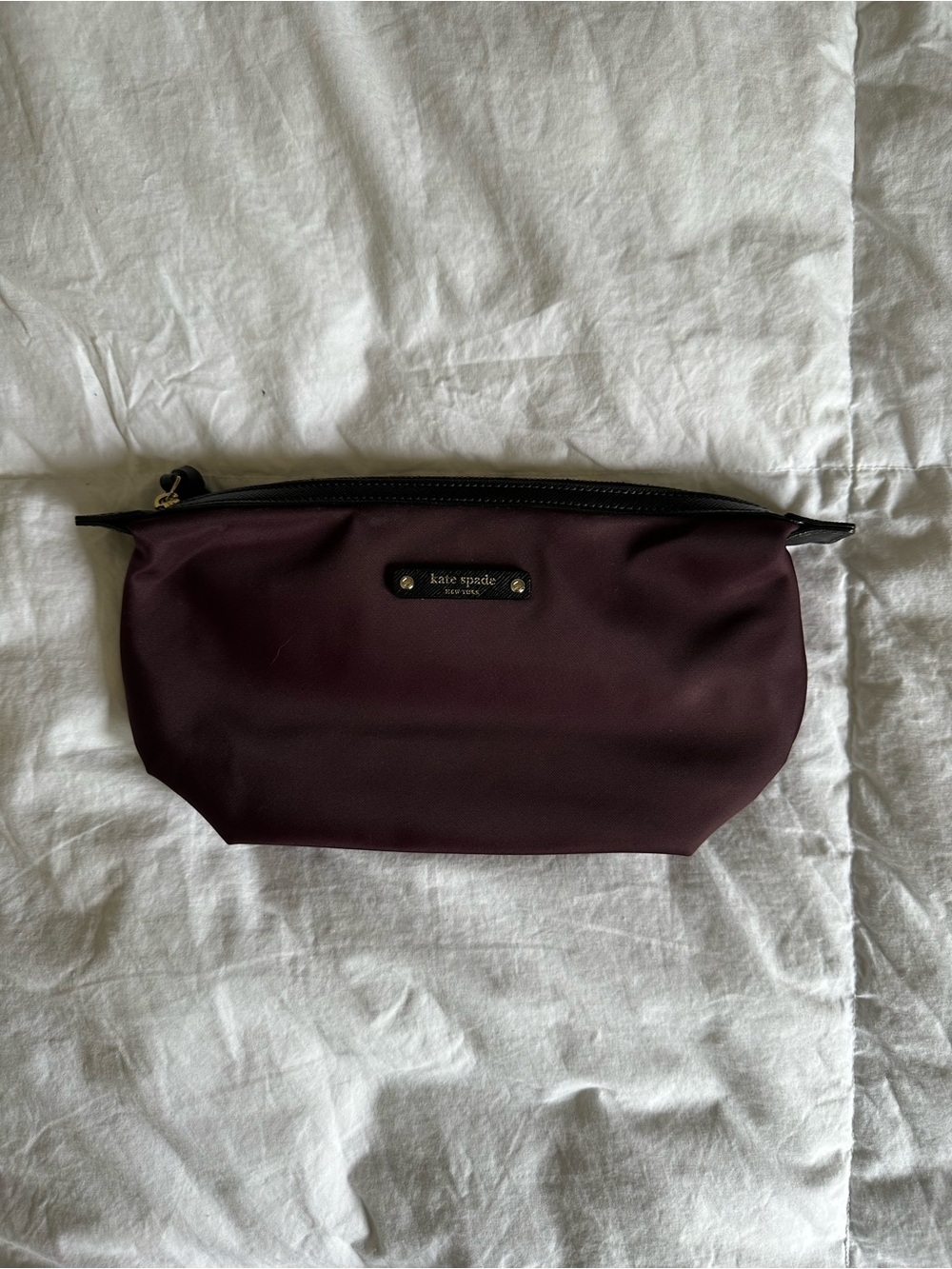 kate spade plum zip cosmetic pouch